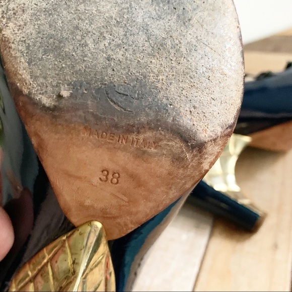 Chanel Blue & Gold Strappy Mary Janes - Picture 16 of 16